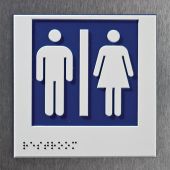 Pictogrammme découpé laqué, écriture braille